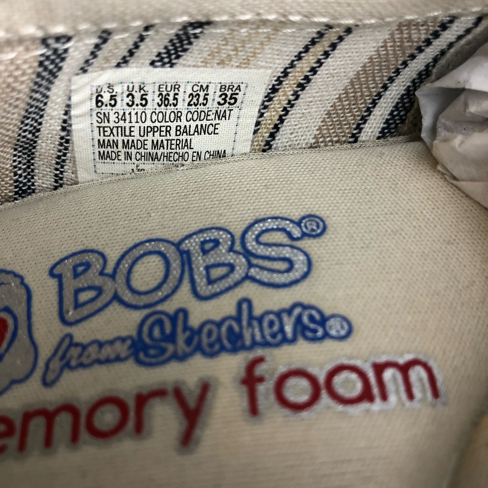 BOBS From SKECHERS Highlights Sand Sparkle Canvas Espadrille 6.5W Slip Ons NWB - Picture 8 of 8